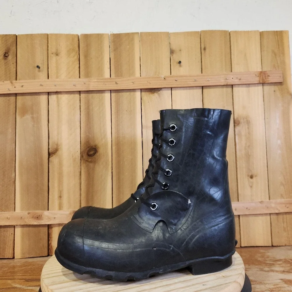 Vintage Bristolite Military Mickey Mouse Rubber Boots Mens 9R Black Cold Weather
